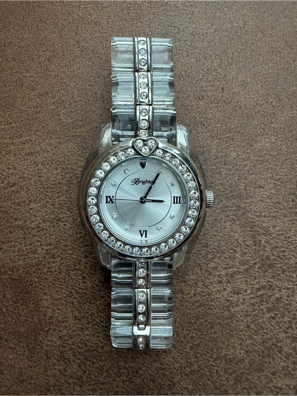 Brighton Silver Crystal Bezel Women's Watch - NEW BATTERY